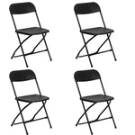 Plastic Folding Chairs Black 4 Pack Indoor Outdoor Event Party 700 Lb Capacity New. Price: $139.99.