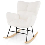 Nursery Rocking Chair With Comfy Backrest And Armrest-beige New. Price: $177.88.