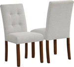 Homepop Button Tufted Dining Chairs Slate Gray Woven Set Of 2 Open. Price: $129.00.
