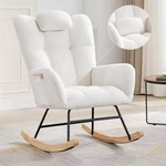 Nursery Rocking Chair Teddy Upholstered Padded Seat High Backrest New. Price: $103.45.