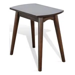 Benjara Neva Chairside Table- 24" Rectangular Top- Angled Legs- Dark Brown New. Price: $170.39.