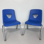 Vtg Set Of Virco Hard Plastic 12 Childrens Blue Chairs Crafts Home School Euc Used. Price: $45.00.