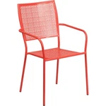 Flash Furniture Commercial Coral Steel Patio Arm Chair, Sq Back CO-2-RED-GG New. Price: $84.99.
