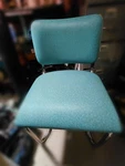 Hon Blue Upholstered Chair With Backrest, Chrome Metal Frame 32IN Used. Price: $200.00.
