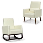 Topbuy Set Of 2 Dual-use Upholstered Rocking Chair With Wood Leg & Pillow Relax New. Price: $205.99.
