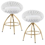 Set Of 2 Swivel Counter Height Bar Stools Velvet Chairs For Home Kitchen New. Price: $98.00.