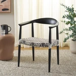 Bandelier White Leather Arm Chair With Black Solid Wood Frame - Fully Assembled New. Price: $336.99.