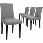 Dining Chairs Armless Urban Style Home Fabric Solid Wood Legs Gray Set Of 4 New. Price: $199.99.