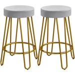 Yaheetech Bar Set Of 2, Velvet Round Counter Stools, Grey New. Price: $101.99.