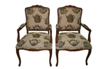 Ethan Allen Venice Bergere Chairs French Upholstered Carved Maple Pair #13-7106 Used. Price: $595.00.
