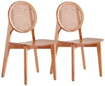 Versailles Matte Nature Wood Round Dining Chairs Set Of 2 New. Price: $739.91.
