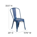 Flash Furniture Metal Curved Slat Back Dining Side Chair Distressed Blue New. Price: $129.99.