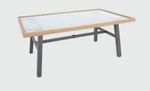 Threshold Berkshire 6-PERSON Wicker & Glass Patio Dining Table, Brown/natural New. Price: $650.00.