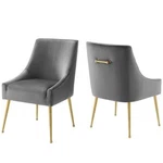 Modway Discern 34" Modern Velvet Dining Chair Gray/gold (set Of 2) New. Price: $262.99.