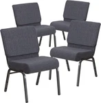 Flash Furniture 4 Pack Hercules Series 21''W Church Chair In Dark Gray Fabric - New. Price: $441.99.