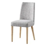 Olive & Opie Taylor Traditional Wood And Fabric Chair In Natural Gray New. Price: $155.44.