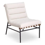 Bowery Hill Contemporary Soft Cream Vegan Leather Accent Chair New. Price: $585.59.