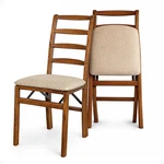Meco Stakmore Shaker Ladderback Upholstered Seat Folding Chairs, Cherry (2 Pack) New. Price: $145.99.