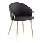 Lumisource Chair In Gold Metal/black Pu Ch-claireaubk New. Price: $179.99.