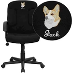 Flash Furniture Mid-back Black Office Chair, Nylon Arms GO-ST-6-BK-EMB-GG New. Price: $264.99.