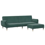 2-SEATER Sofa Bed With Footstool Sleeper Couch Living Room Velvet Vidaxl New. Price: $528.99.