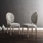 Modway Vintage French Upholstered Fabric Dining Side Chair Set Of 2 New. Price: $490.72.