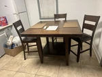 Coaster Gabriel 5-PIECE Square Counter Height Dining Set Cappuccino Finish Used. Price: $150.00.
