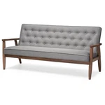 Baxton Studio Sorrento Tufted Sofa In Gray And Walnut New. Price: $359.06.