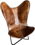 Real Genuine Leather Butterfly Chair Retro Folding Accent New. Price: $154.82.