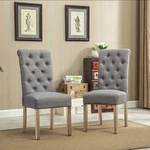 Roundhill Furniture Habit Grey Solid Wood Tufted Parsons Dining Chair (set Of 2) New. Price: $175.99.