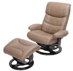 Barcalounger Dawson Frampton Brown Leather Pedestal Recliner Chair And Ottoman New. Price: $1199.00.