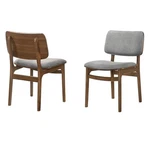 Armen Living Lima 18.5" Fabric Dining Accent Chairs Gray/walnut (set Of 2) New. Price: $277.99.
