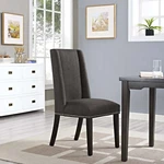 Modway Modern Parsons Nailhead Trim Upholstered Fabric Dining Chair Brown New. Price: $97.56.