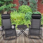 Clihome Zero Gravity Chairs Set Of 2 Black Steel Frame W/ Textilene Fabric New. Price: $149.99.