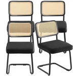 Rattan Dining Chairs Set Of 4, Mid Century Modern Chair, Upholstered Velv New. Price: $319.79.
