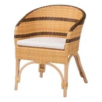 Bali & Pari Elma Rattan Dining Chair With Cushion Barrel-back Accent New. Price: $224.16.