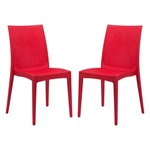 Leisuremod Modern Weave Mace Indoor Outdoor Dining Chair Red Set Of 2 New. Price: $240.16.