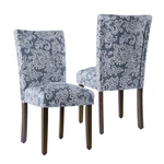 Classic Parsons Dining Chair -denim Jacobean Print (set Of 2) New. Price: $246.12.