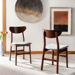 Safavieh Lucca Retro Dining Chair Set Of 2 Walnut / Grey New. Price: $173.10.