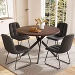 Gojane Black Faux Leather Tufted Dining Chairs, Set Of 4 Open. Price: $151.20.