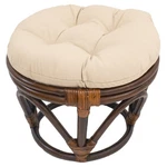18-INCH Bali Rattan Papasan Footstool With Cushion Solid Twill Fabric, Sunset New. Price: $98.99.