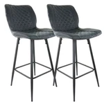 Elama 2 Piece Diamond Stitched Faux Leather Bar Chair In Black With Metal Legs New. Price: $236.94.