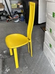 Set Of 4 Vintage Calligaris Yellow Italian Sculptural Chairs Postmodern Style Used. Price: $375.00.