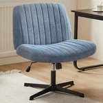 Blue Home Office Armless Fabric Vanity Cross Legged Desk Swivel Chairs New. Price: $77.10.