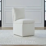 Liberty Furniture Accent Dining Chairs With Castors - Squared Back Ivory Uphol New. Price: $2366.99.