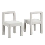 Modern Upholstered Dining Set Of 4, Square Open Back Side Chair, Cream New. Price: $650.00.