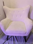 Christopher Knight Home Mid-century Velvet Accent Chair Ivory Wingback Used. Price: $140.00.