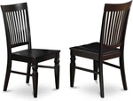 Wec-blk-w Weston Dining Slat Back Wood Seat Kitchen Chairs, Set Of 2, New. Price: $277.77.