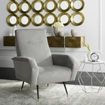 Safavieh Aida Velvet Retro Mid-century Accent Chair Grey New. Price: $461.13.