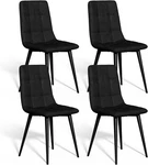Velvet Dining Chairs Set Of 4, Mid Century Upholstered Tufted Side Kitchen New. Price: $119.99.